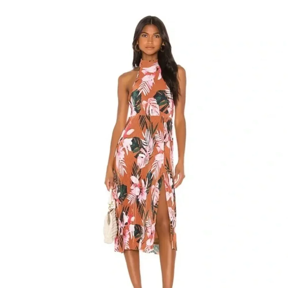 Camila Coelho | XS | Cassy Midi Dress Floral Tropics summer beach halter dress - Picture 2 of 13